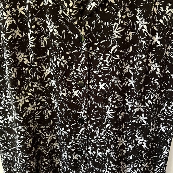 Christopher & Banks Maxi Dress Womens 10 Black White Floral Button Front Y2K - Picture 6 of 10
